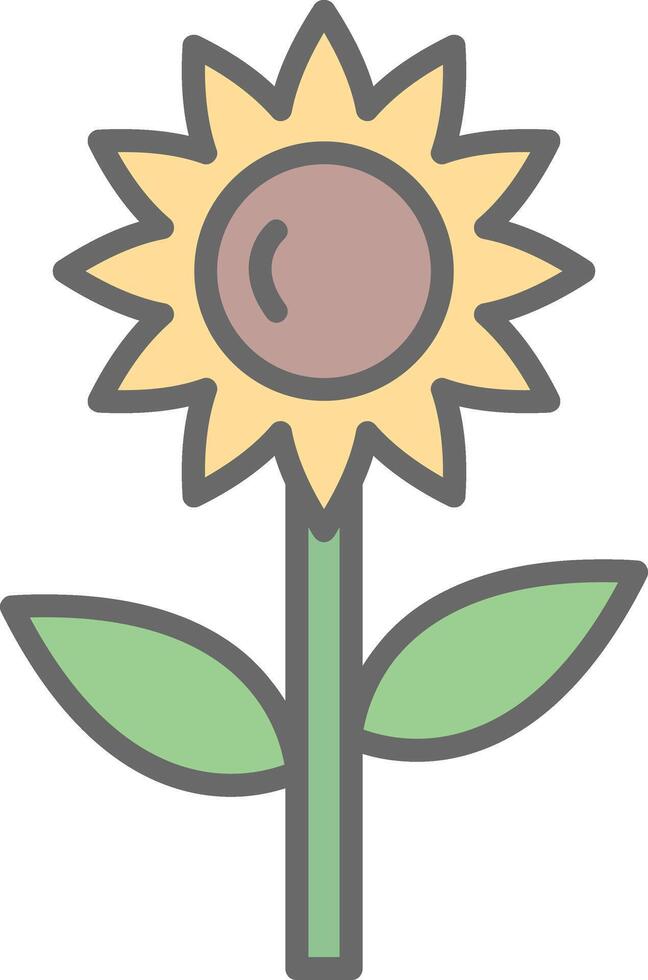 Sunflower Line Filled Light Icon vector