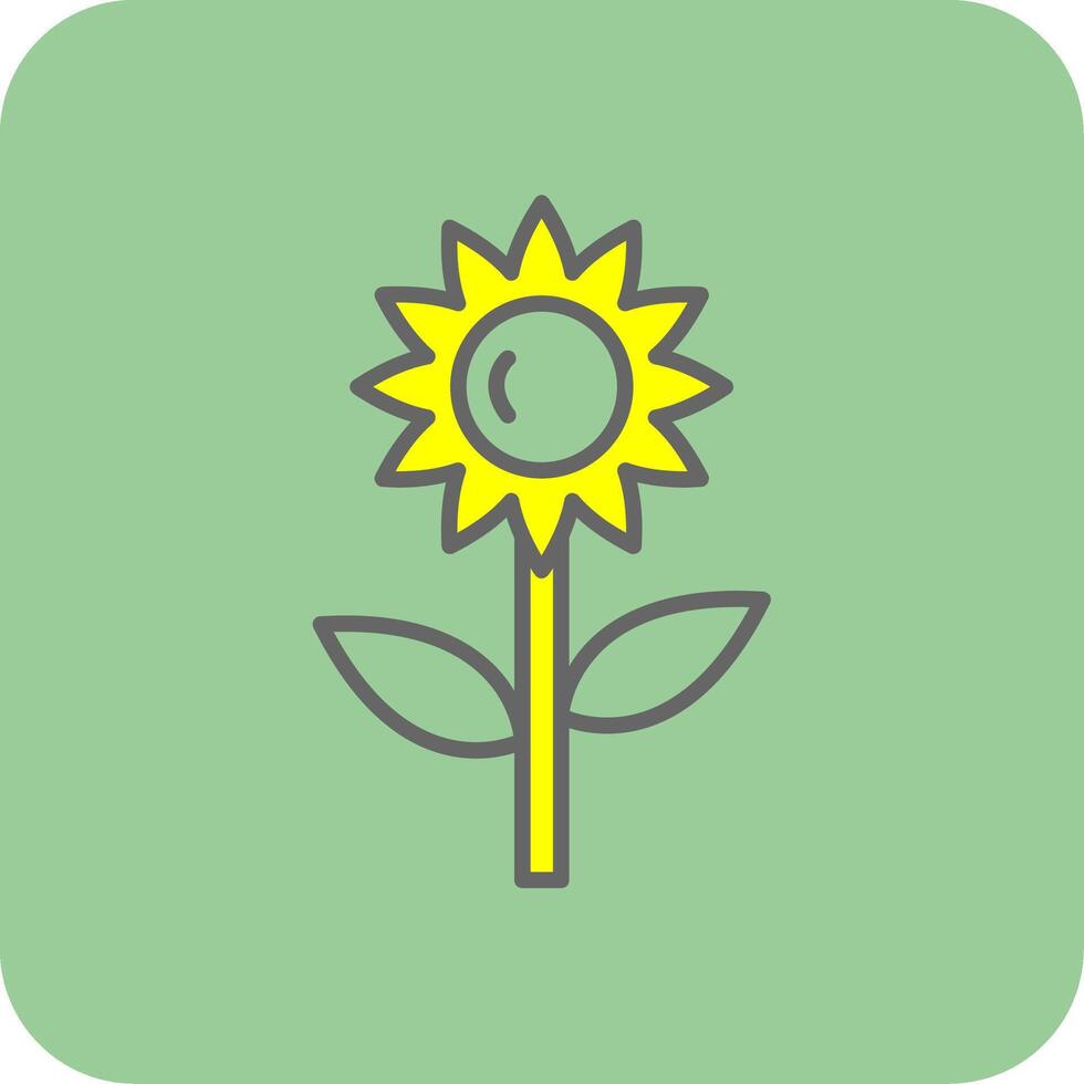 Sunflower Filled Yellow Icon vector