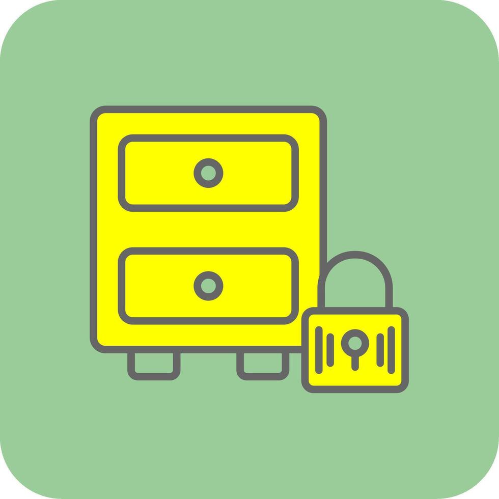 Filing Cabinet Filled Yellow Icon vector