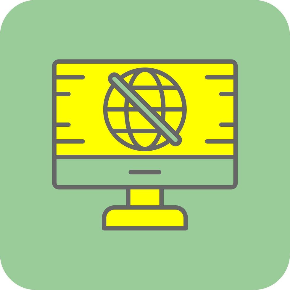 No Signal Filled Yellow Icon vector
