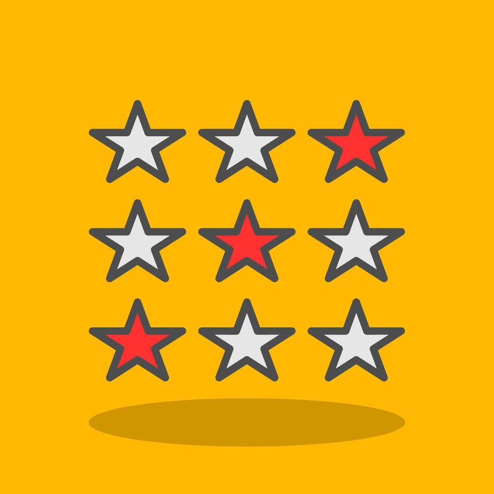 Stars Filled Shadow Icon vector