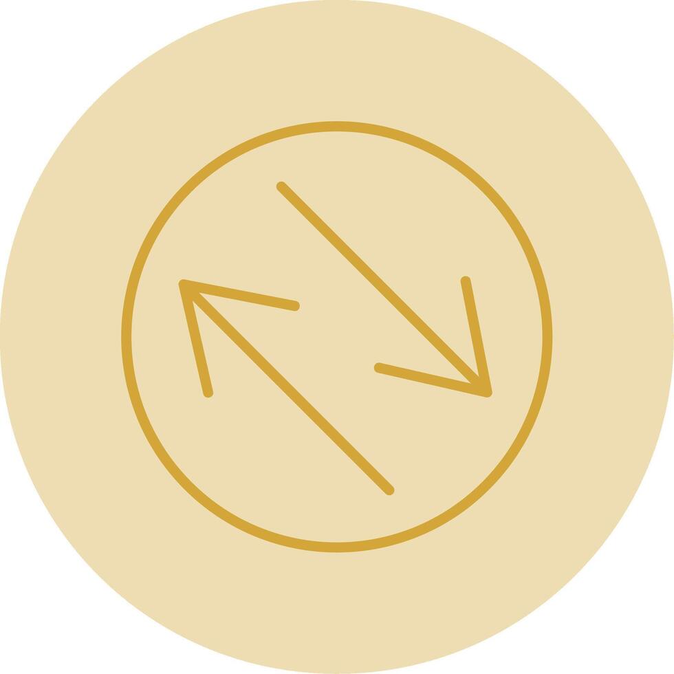 Swap Line Yellow Circle Icon vector