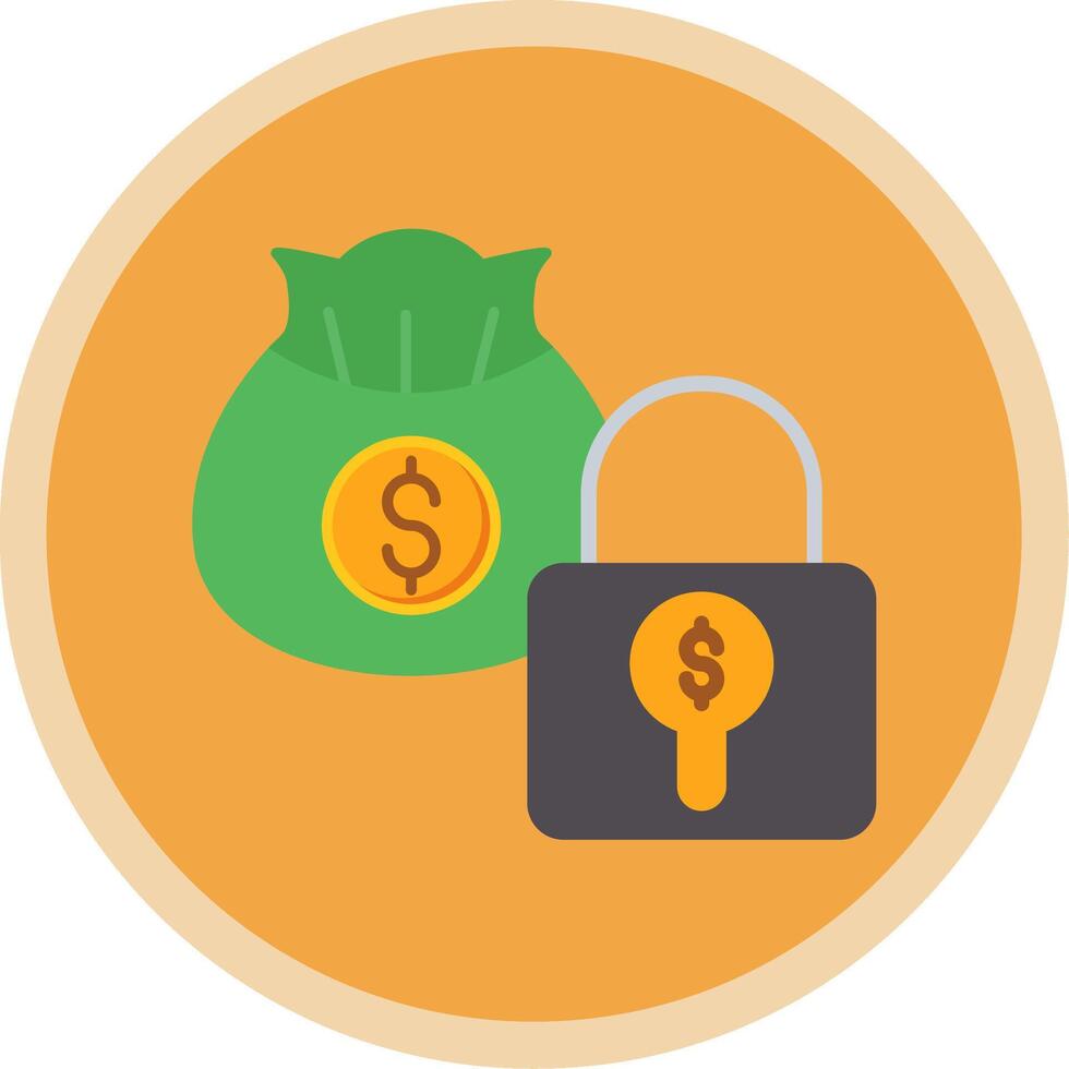 Secure Payment Flat Multi Circle Icon vector