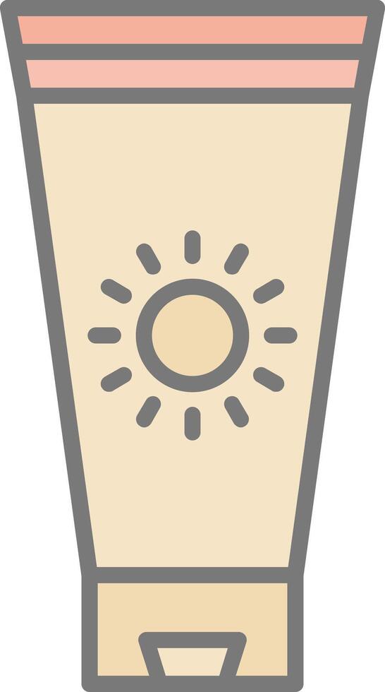 Sunblock Cream Line Filled Light Icon vector