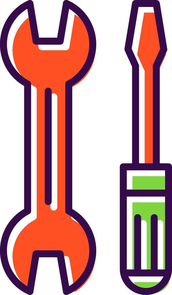Wrench and Screw Driver filled Design Icon vector