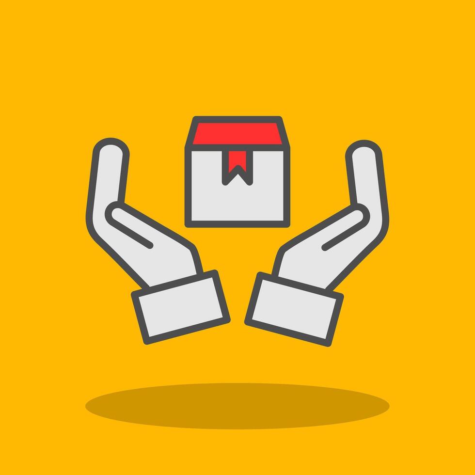 Handle With Care Filled Shadow Icon vector