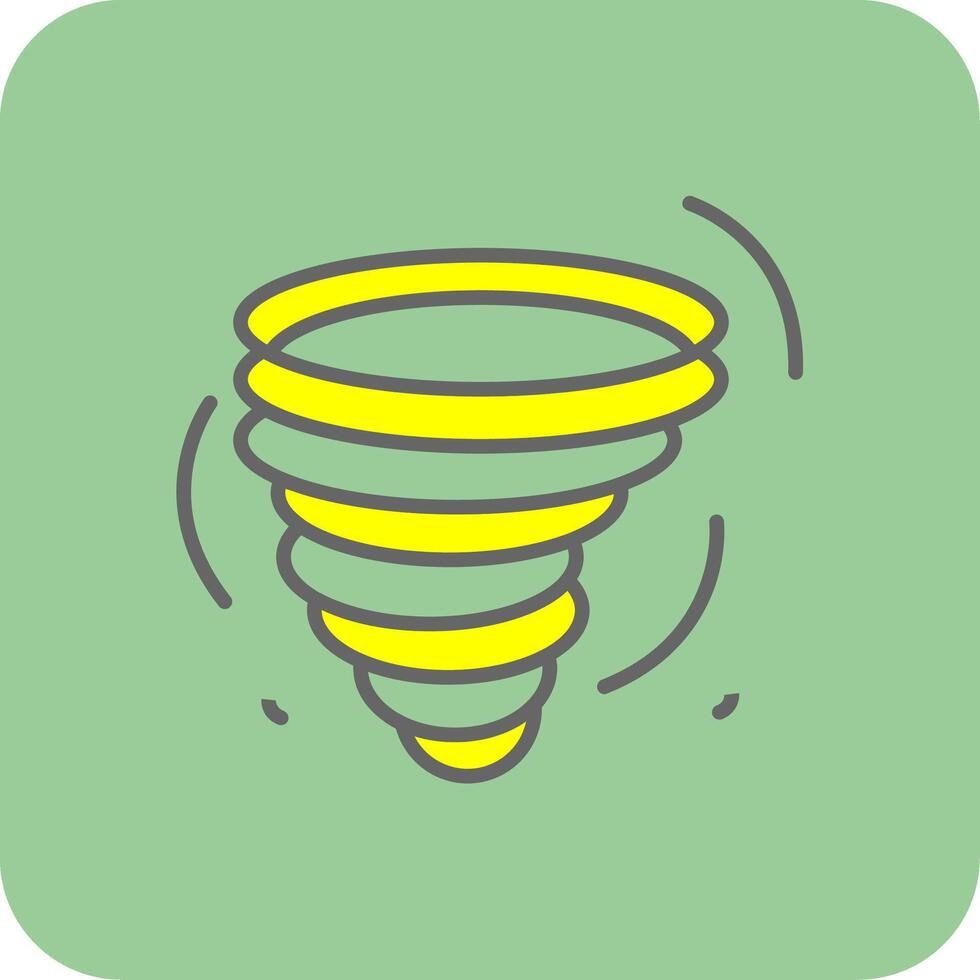 Hurricane Filled Yellow Icon vector