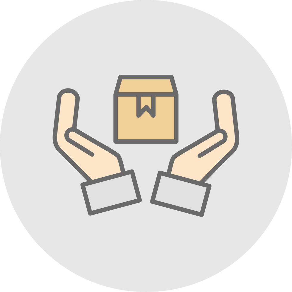 Handle With Care Line Filled Light Icon vector