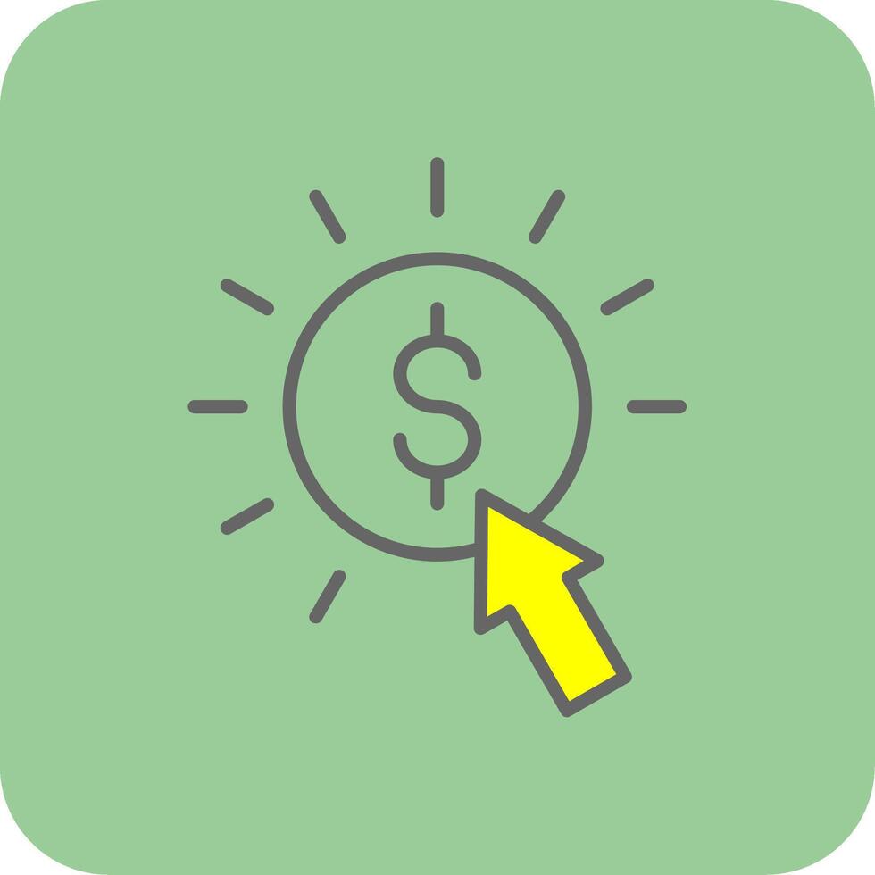 Pay Per Click Filled Yellow Icon vector