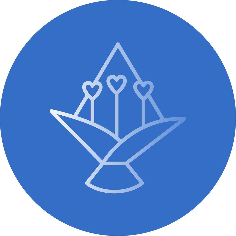 Love bouquet Flat Bubble Icon vector