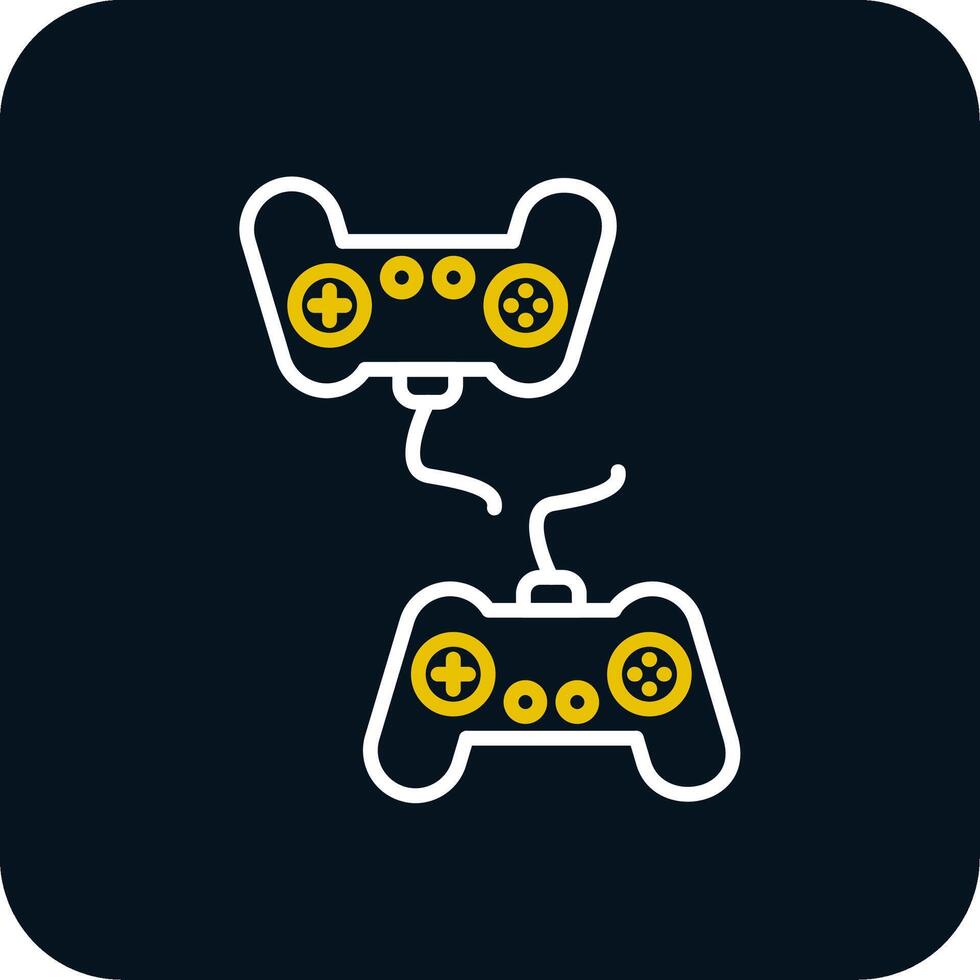 Player Versus Player Line Yellow White Icon vector