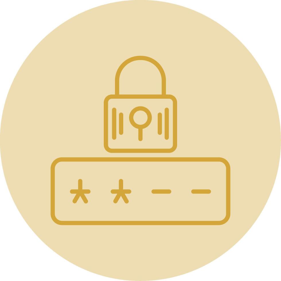 Password Line Yellow Circle Icon vector