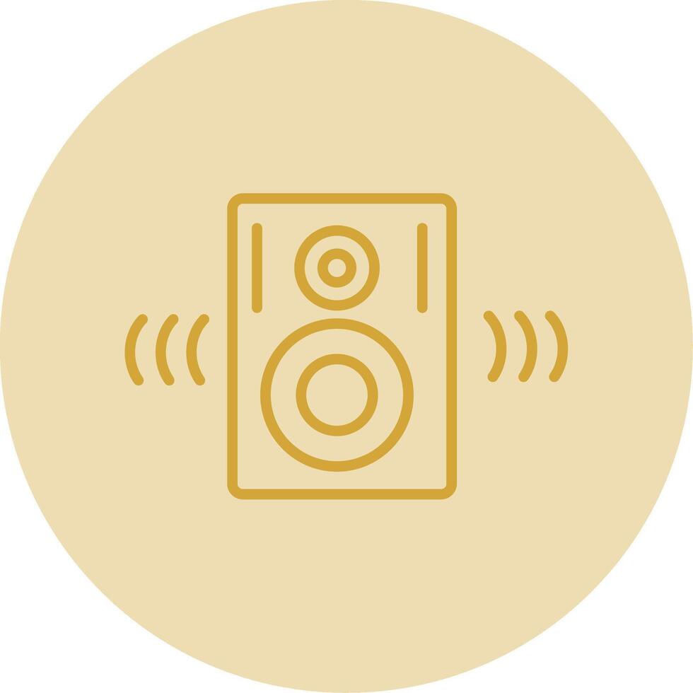Speakers Line Yellow Circle Icon vector