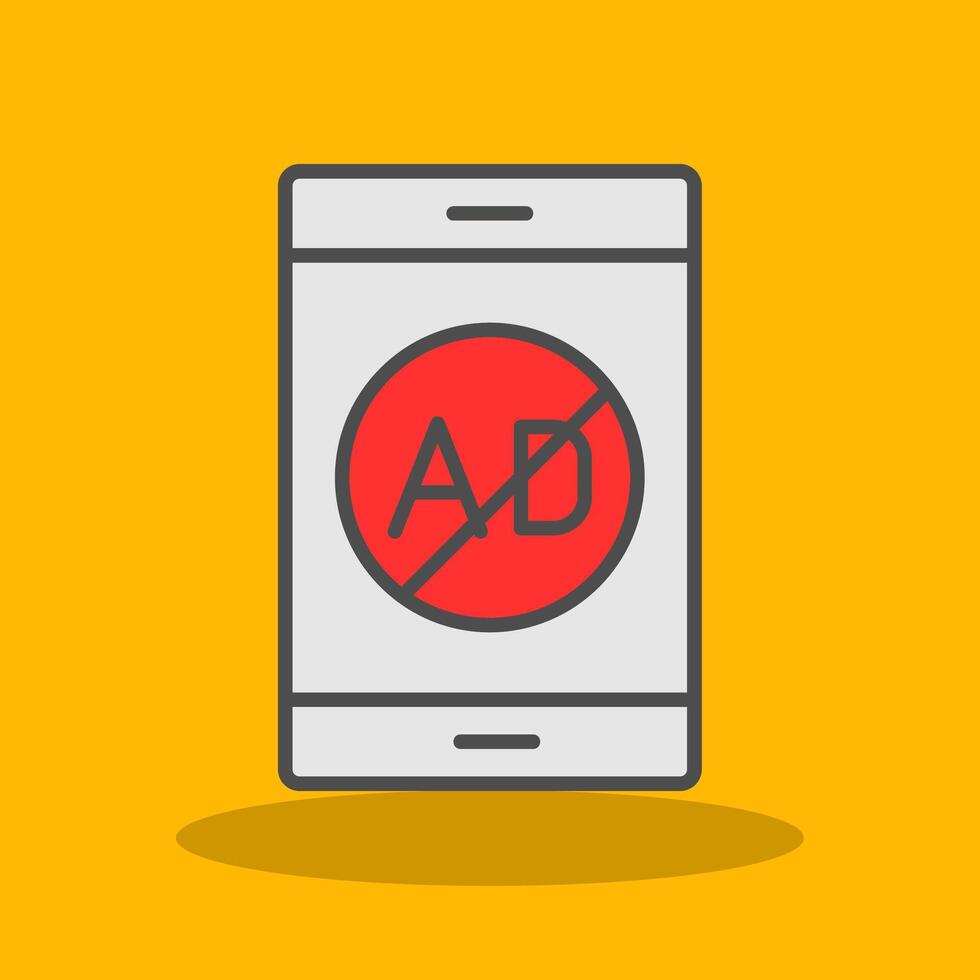 Ad Blocker Filled Shadow Icon vector