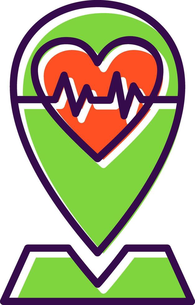 Defibrillator Location filled Design Icon vector