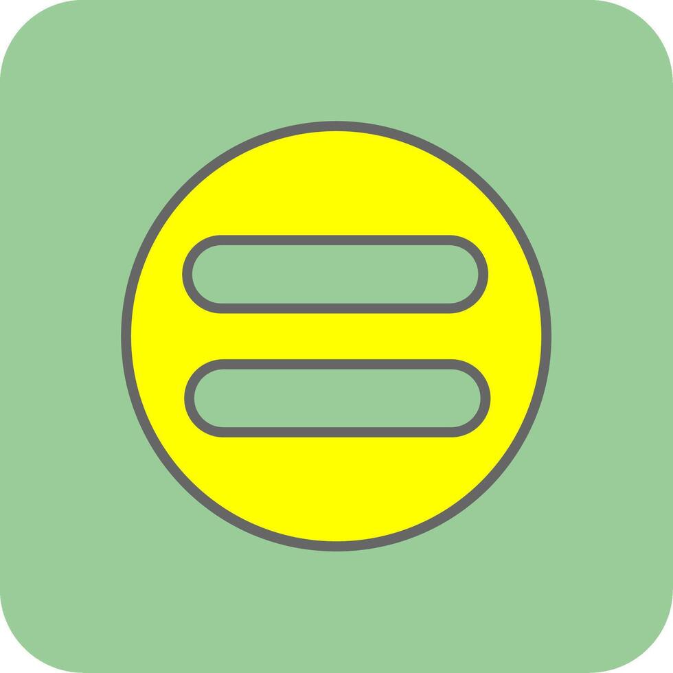 Equal Filled Yellow Icon vector