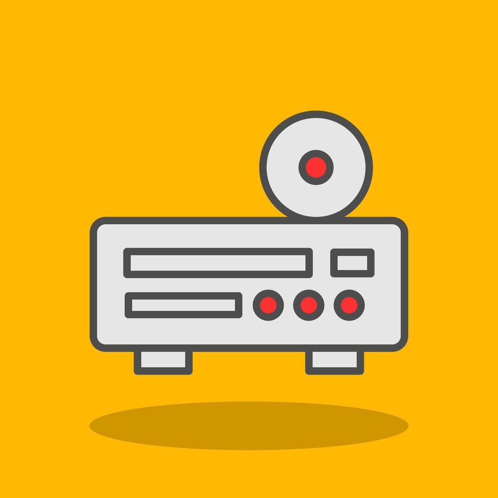 Dvd Player Filled Shadow Icon vector