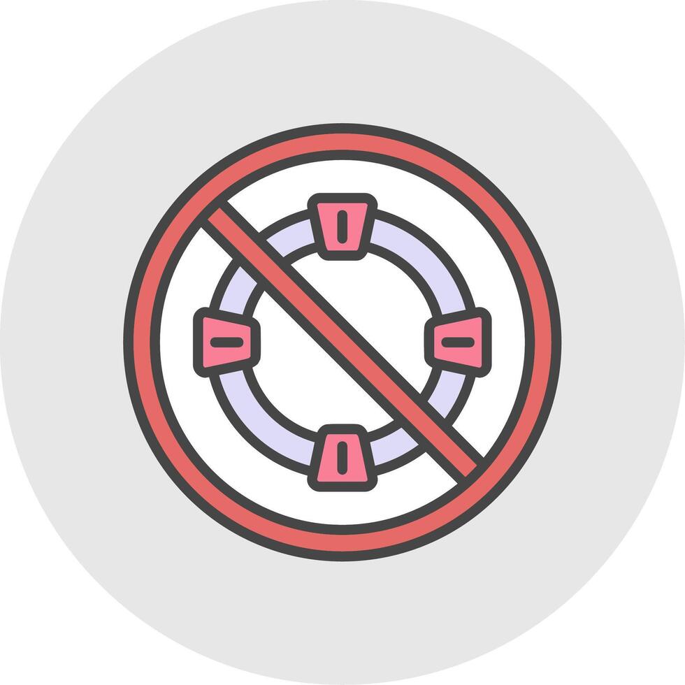 Prohibited Sign Line Filled Light Icon vector