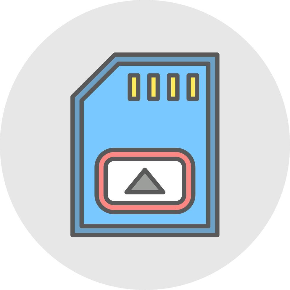 Memory Card Line Filled Light Icon vector