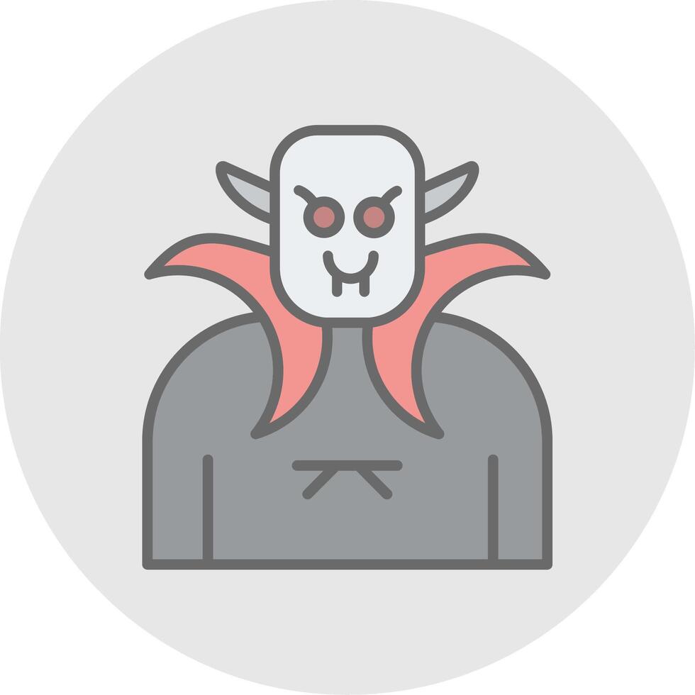 Vampire Line Filled Light Icon vector