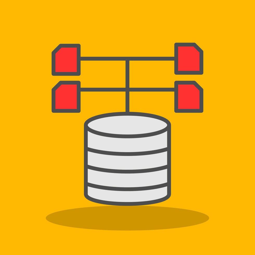 Data Collection Filled Shadow Icon vector