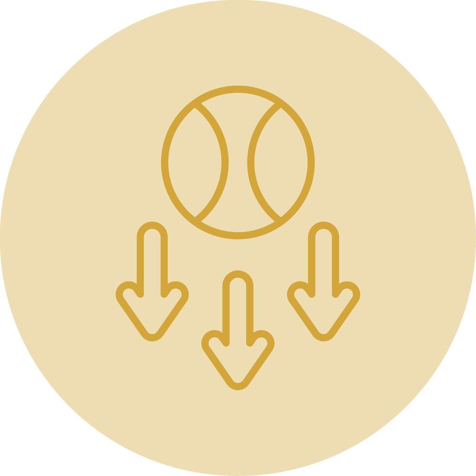 Gravity Line Yellow Circle Icon vector