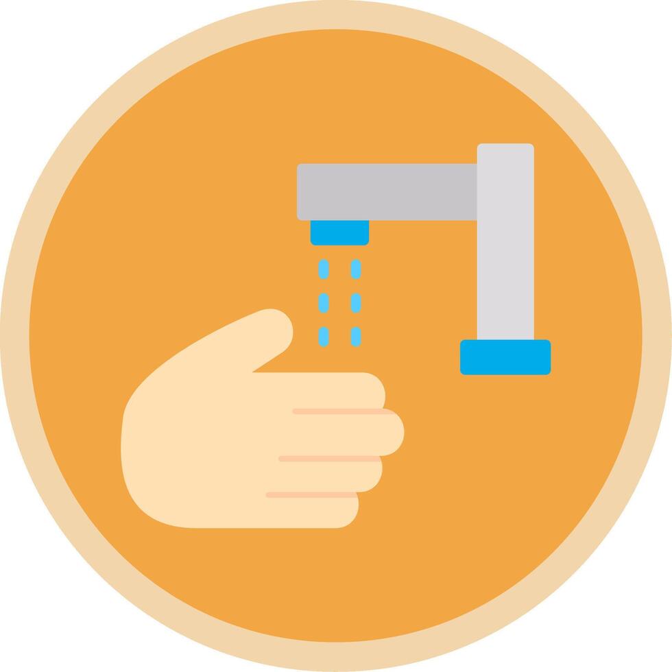 Hand Wash Flat Multi Circle Icon vector