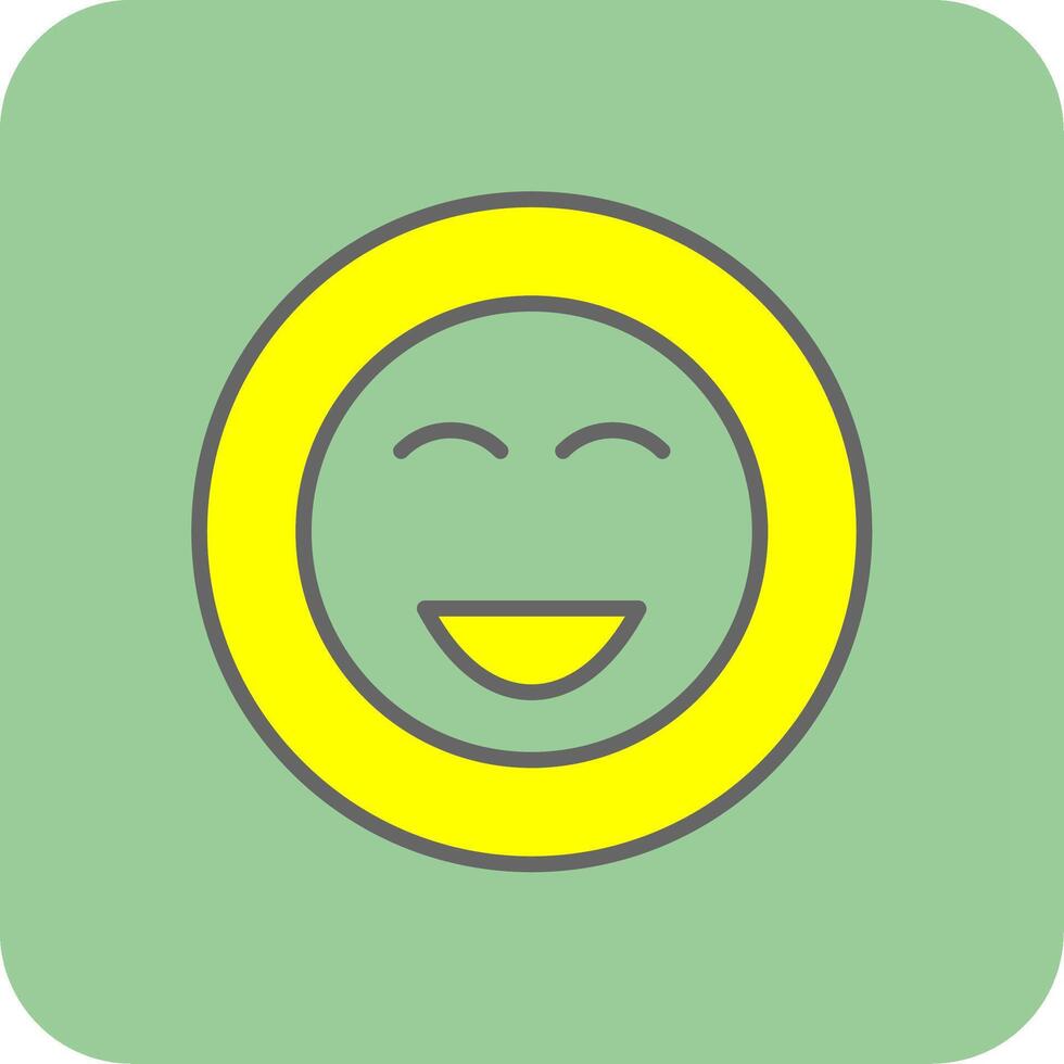 Happy Filled Yellow Icon vector