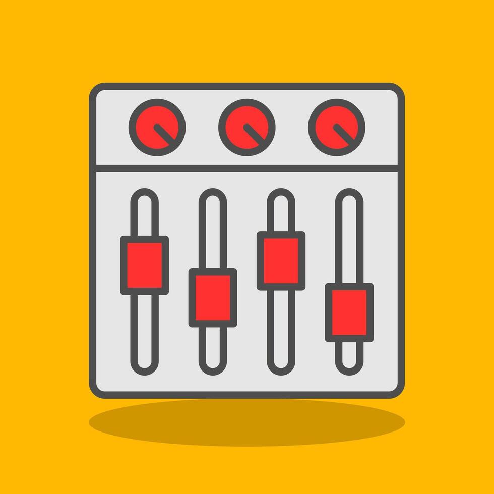 Sound Mixer Filled Shadow Icon vector