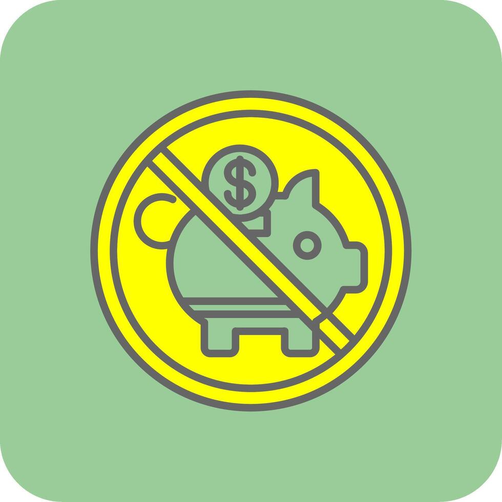 Prohibited Sign Filled Yellow Icon vector