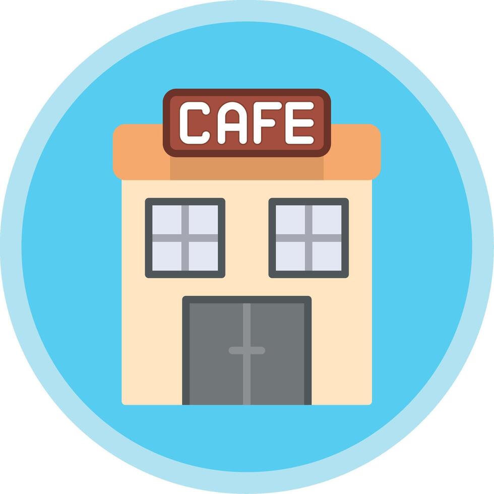 Cafe Flat Multi Circle Icon vector