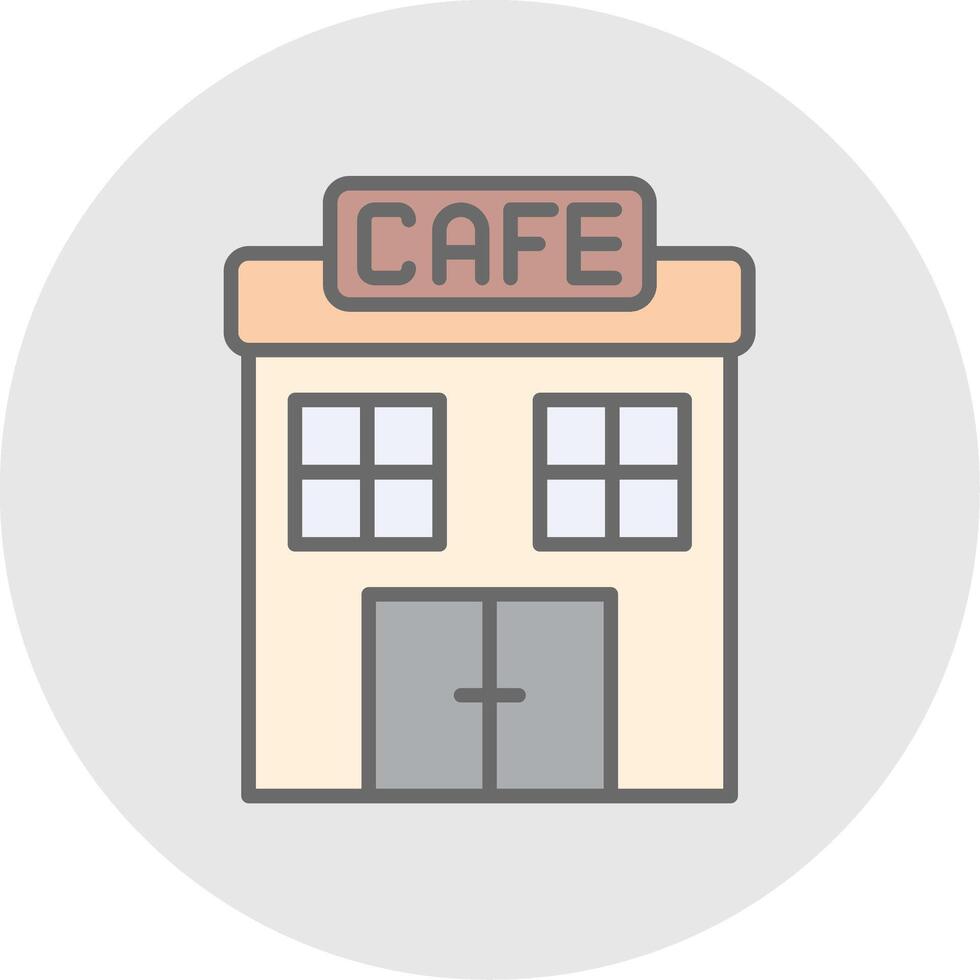 Cafe Line Filled Light Icon vector