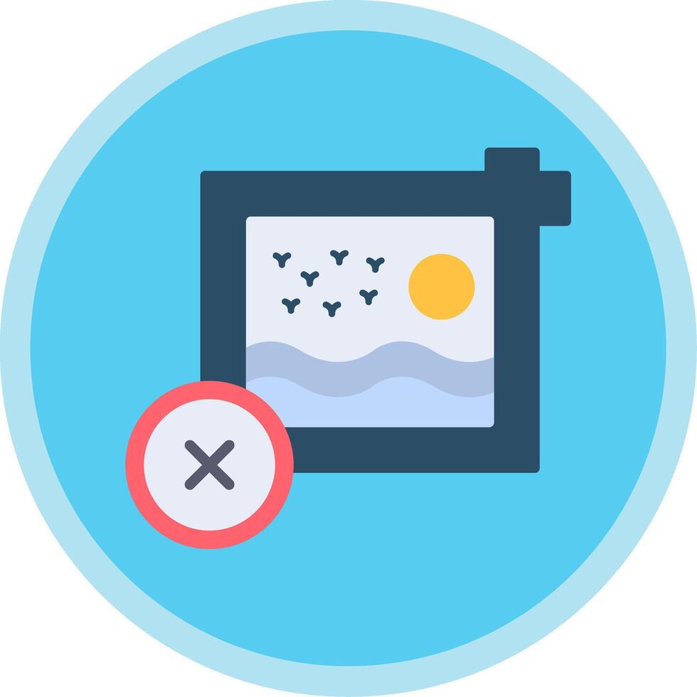 Delete Flat Multi Circle Icon vector