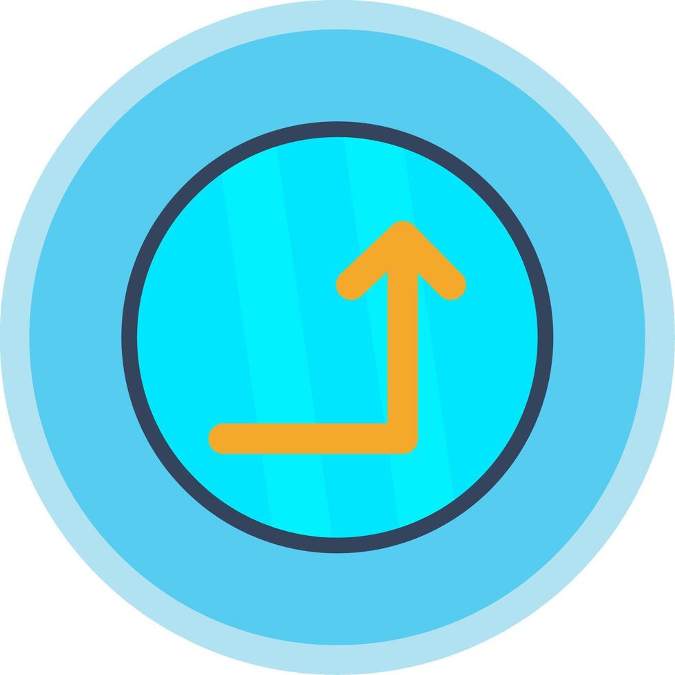 Turn Up Flat Multi Circle Icon vector