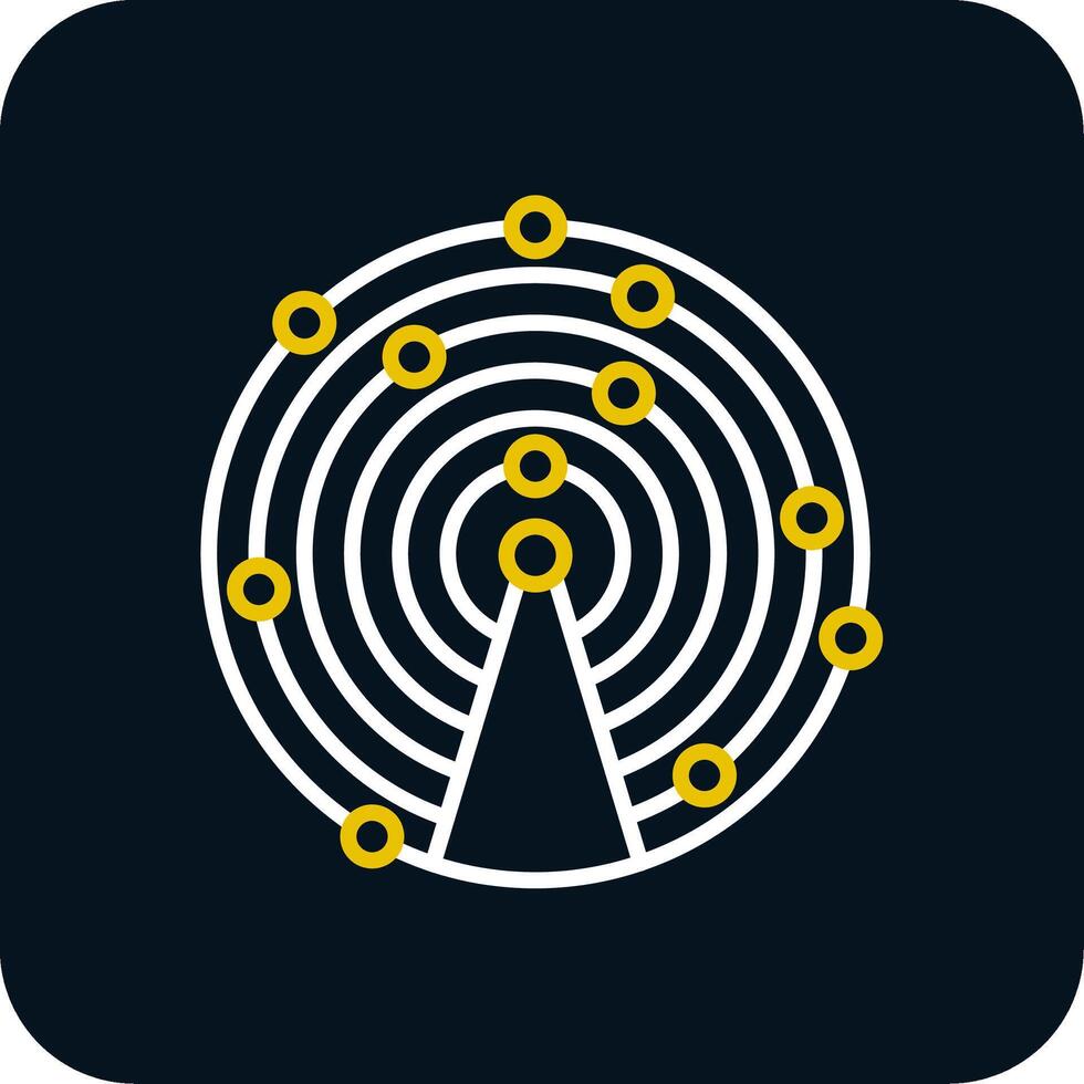 Sonar Line Red Circle Icon vector