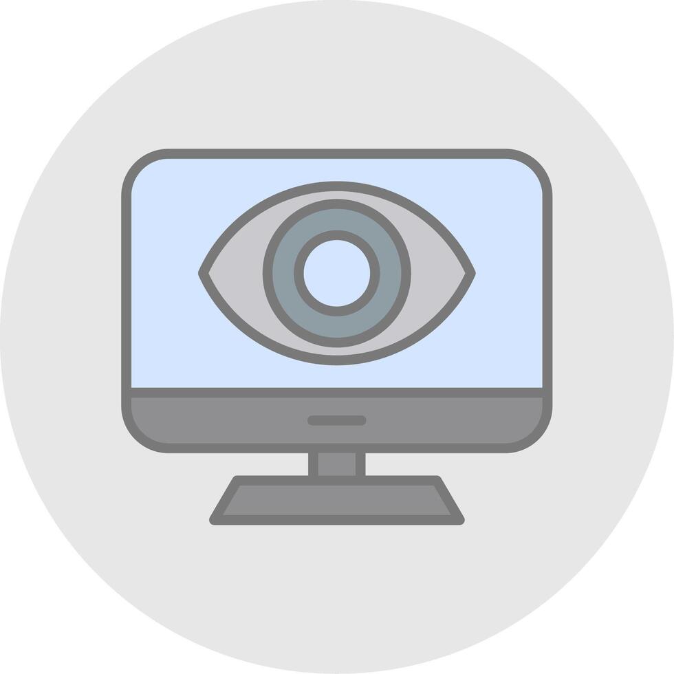 Computer Line Filled Light Icon vector