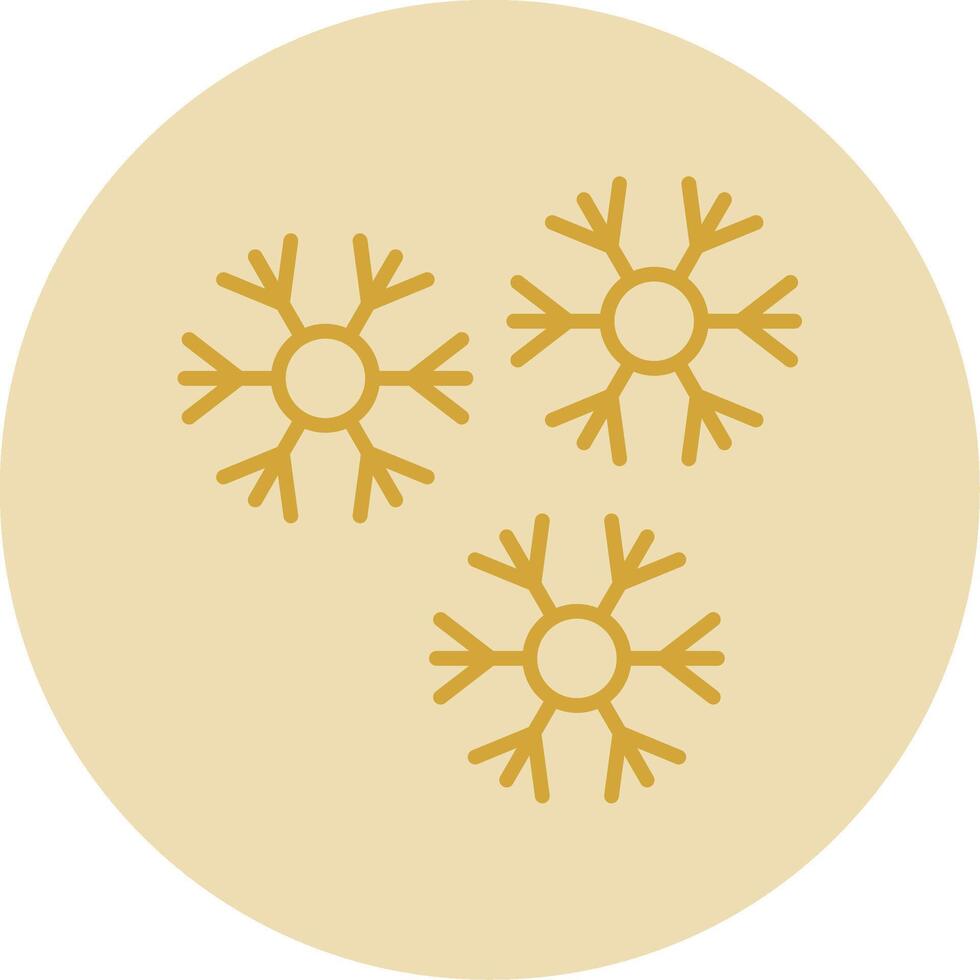 Snowflakes Line Yellow Circle Icon vector