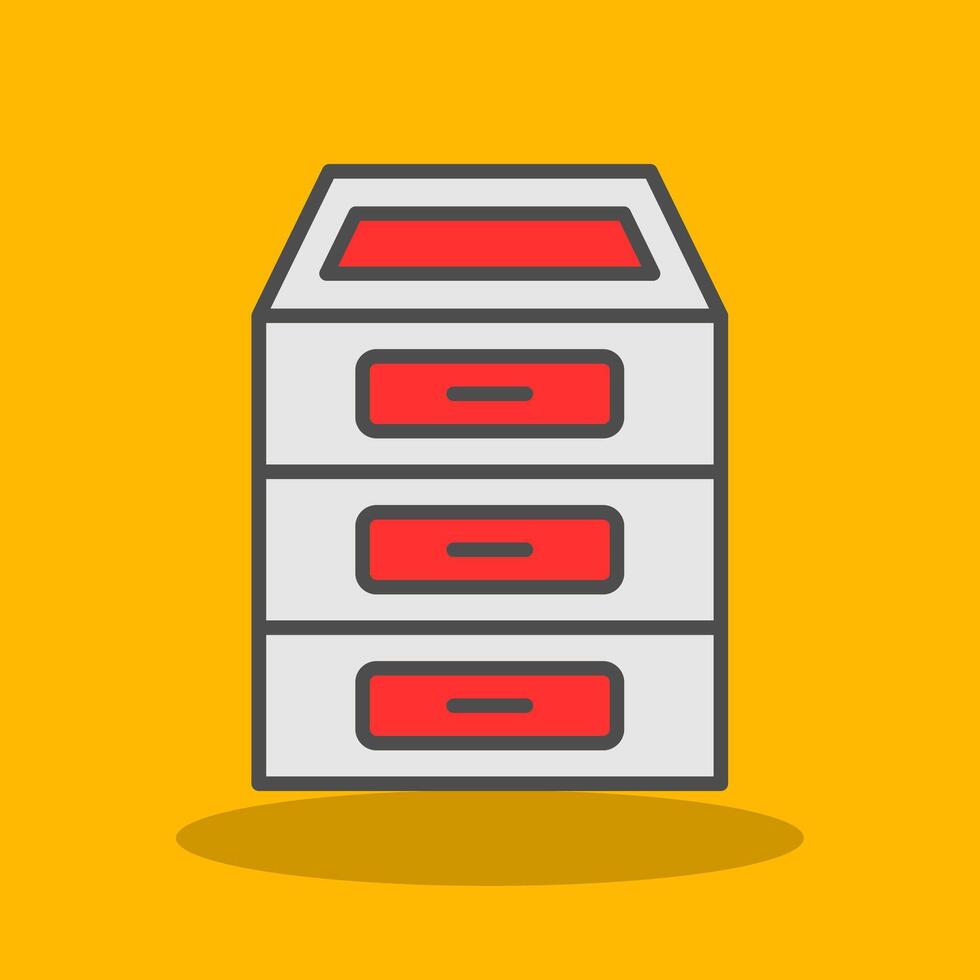 Filing Cabinet Filled Shadow Icon vector