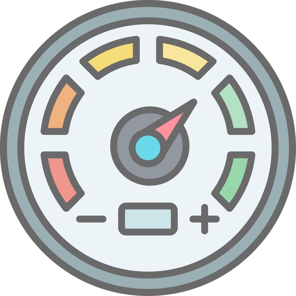 Gauge Line Filled Light Icon vector