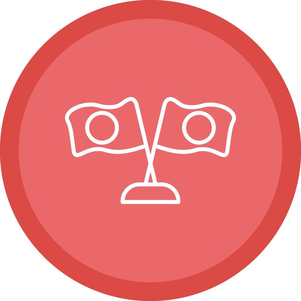 Flags Line Multi Circle Icon vector