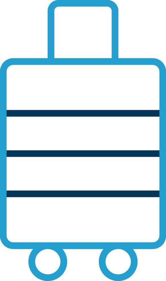Luggage Line Blue Two Color Icon vector