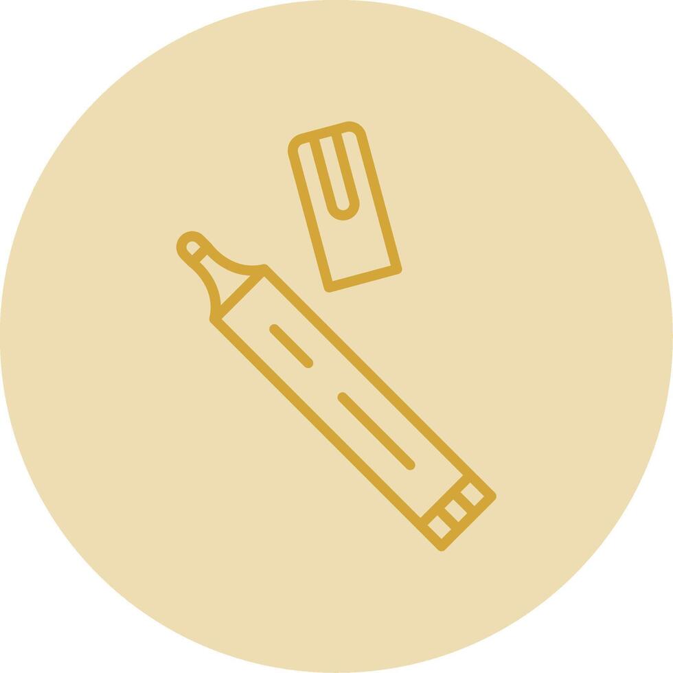 Pen Line Yellow Circle Icon vector