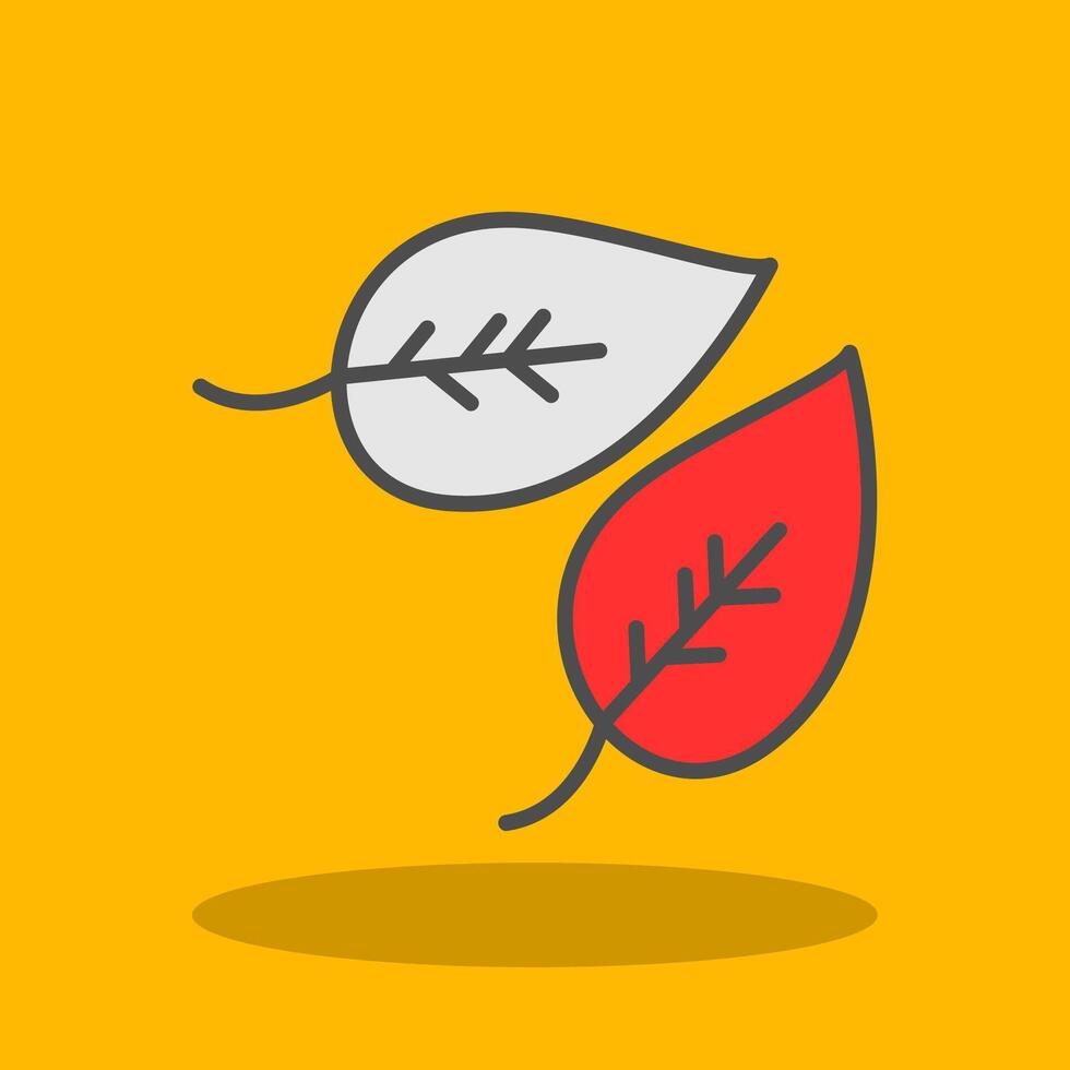 Leaf Filled Shadow Icon vector