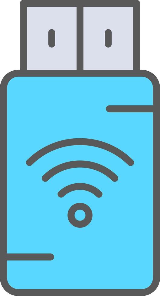 Pendrive Line Filled Light Icon vector