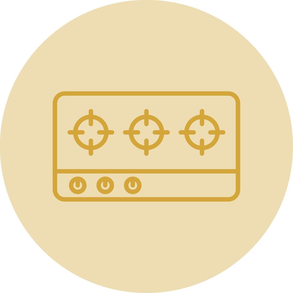 Hob Line Yellow Circle Icon vector