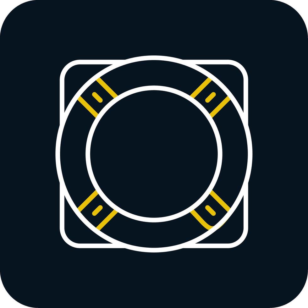 Life Ring Line Red Circle Icon vector