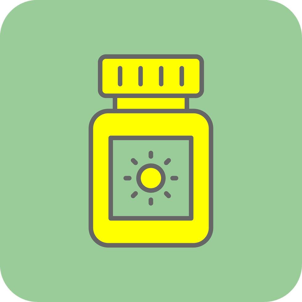 Sun Block Filled Yellow Icon vector