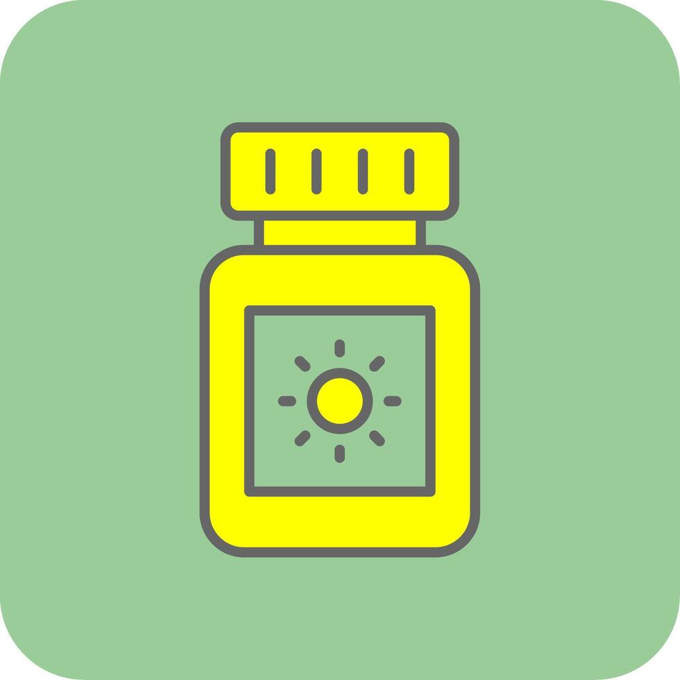 Sun Block Filled Yellow Icon vector