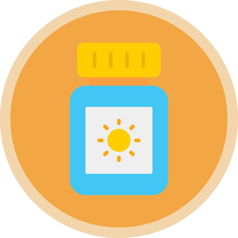 Sun Block Flat Multi Circle Icon vector