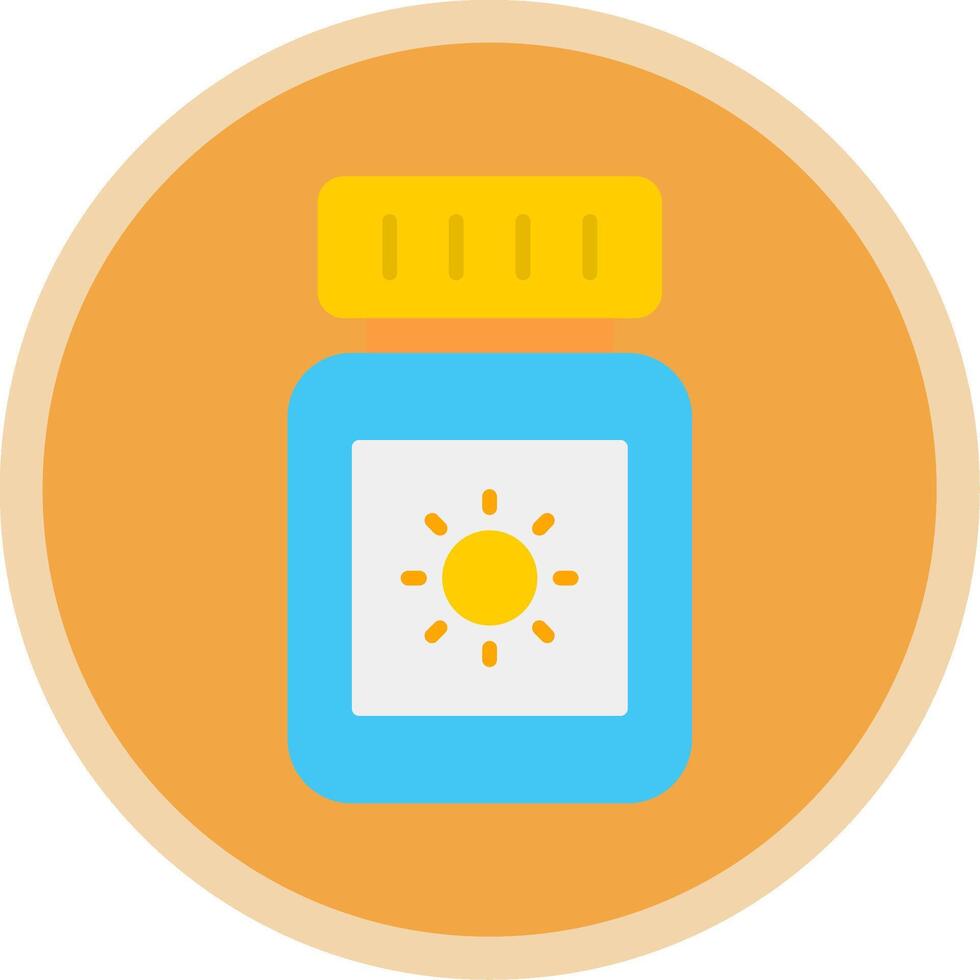 Sun Block Flat Multi Circle Icon vector